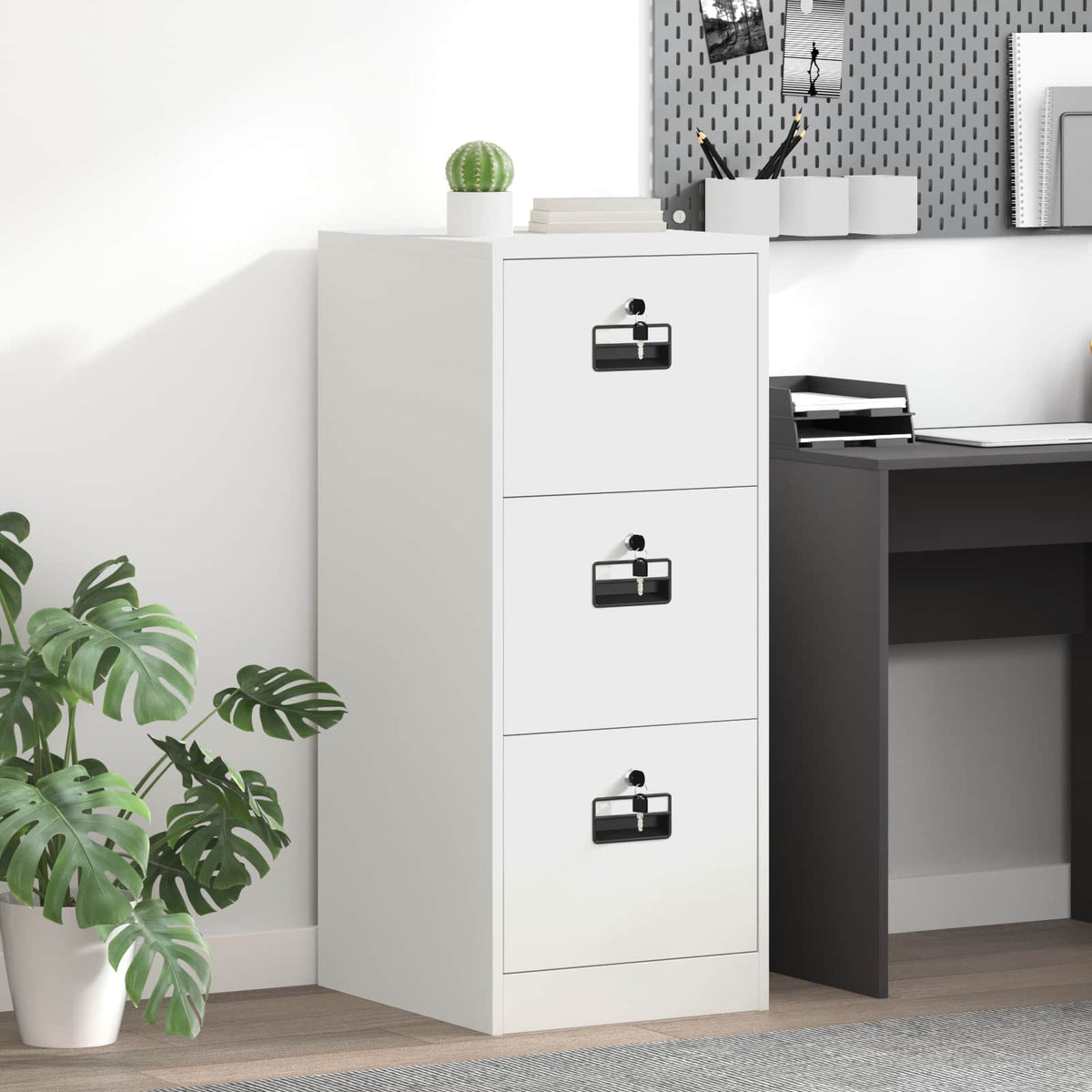 Vidaxl bestandenkast met lade wit 44 x 50 x 106,5 cm koudgewalst staal