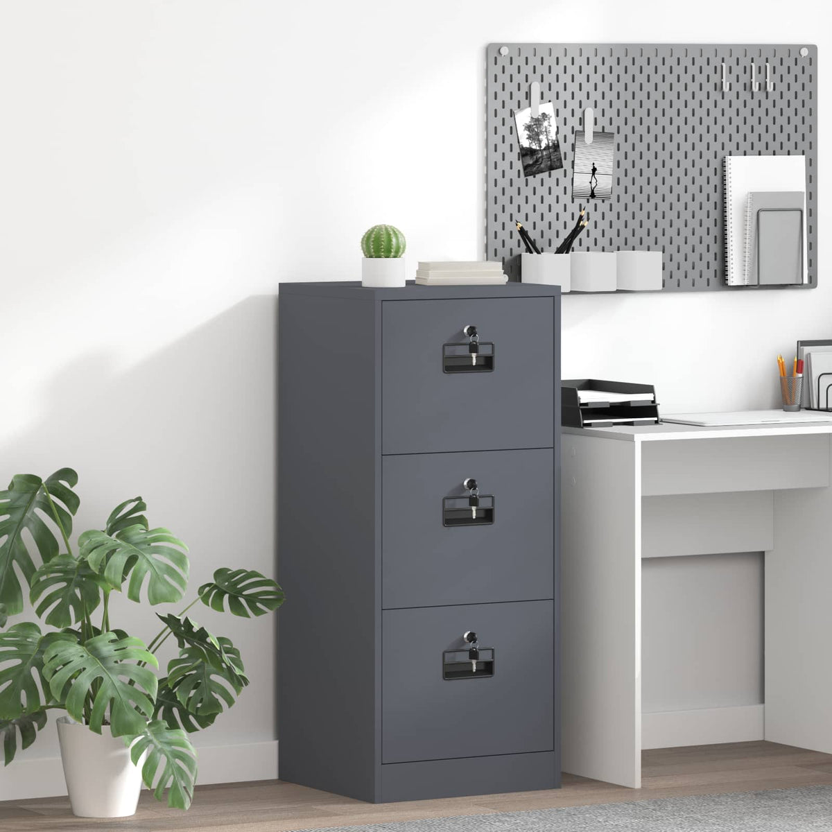 Vidaxl bestandenkast antraciet 45,5 x 42 x 106,5 cm koudgewalst staal