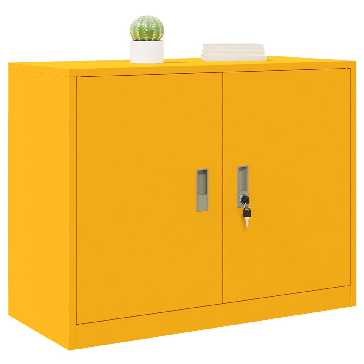 Vidaxl opbergkast mosterdgeel 90 x 40 x 70 cm staal