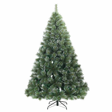 Vidaxl kunst kerstboom met geveerde takken, sneeuw bedekt groen 240 cm