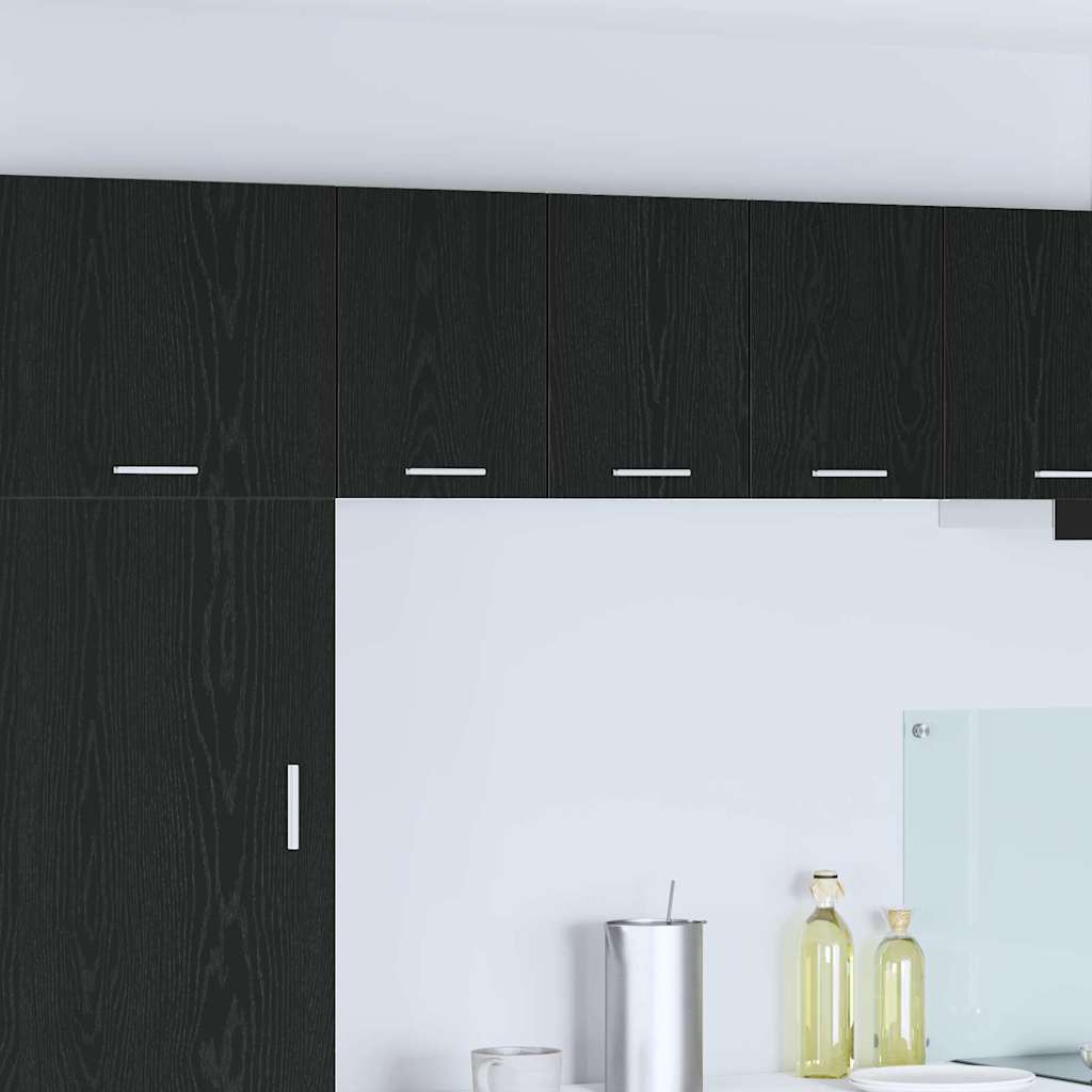Vidaxl hangkast 2 st zwarte eik en wit bewerkt hout