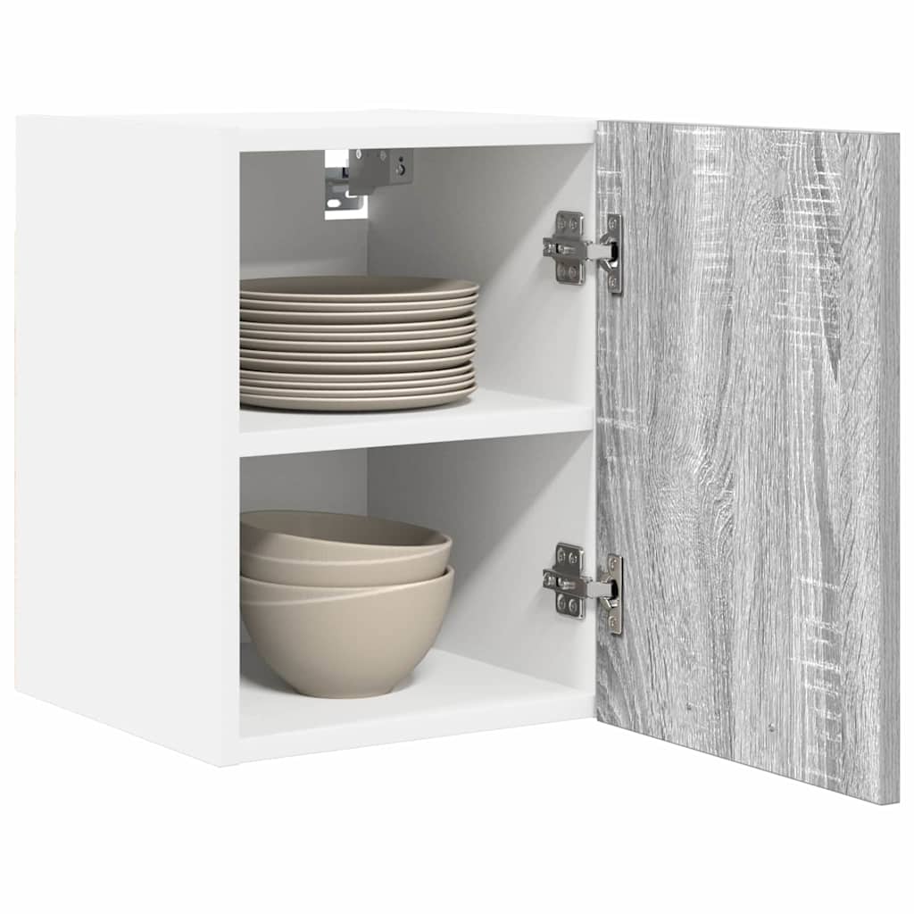 Vidaxl hangkast grijs sonoma en wit 30 x 31 x 40 cm bewerkt hout