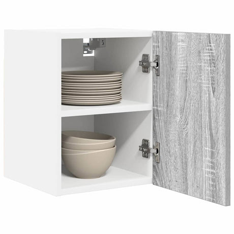 Vidaxl hangkast grijs sonoma en wit 30 x 31 x 40 cm bewerkt hout