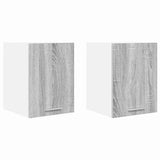 Vidaxl hangkast 2 st grijs sonoma en wit bewerkt hout