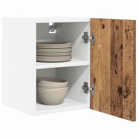 Vidaxl hangkast 2 st oude hout en wit bewerkt hout