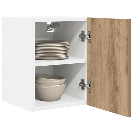 Vidaxl hangkast ambachtelijke eik en wit 30 x 31 x 40 cm bewerkt hout