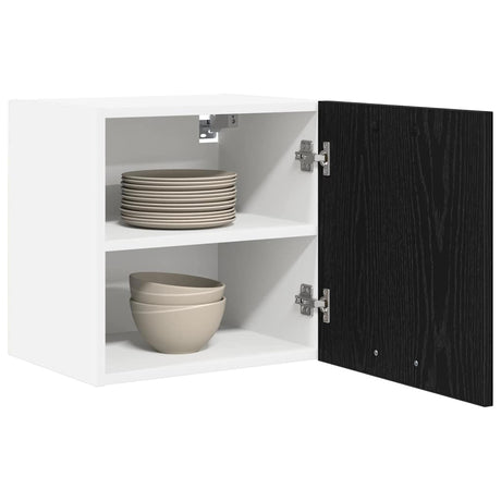 Vidaxl hangkast 2 st zwarte eik en wit bewerkt hout