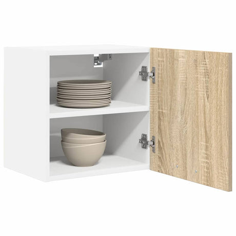 Vidaxl hangkast sonoma eik en wit 40 x 31 x 40 cm bewerkt hout
