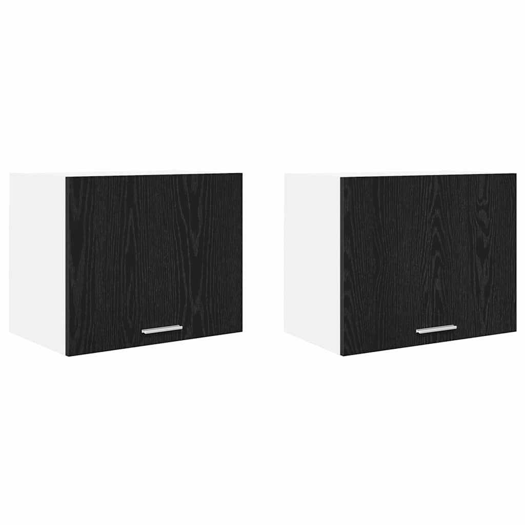 Vidaxl hangkast 2 st zwarte eik en wit bewerkt hout