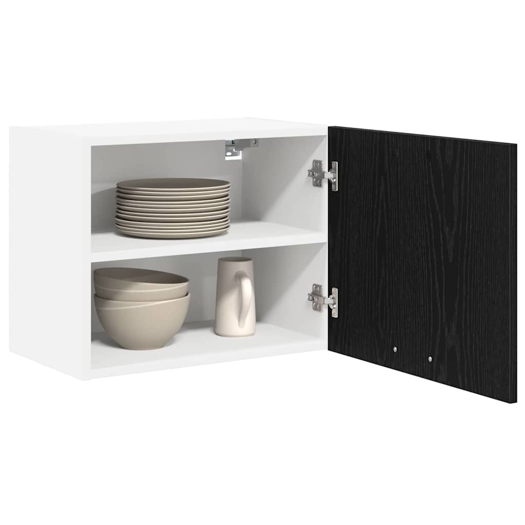 Vidaxl hangkast 2 st zwarte eik en wit bewerkt hout