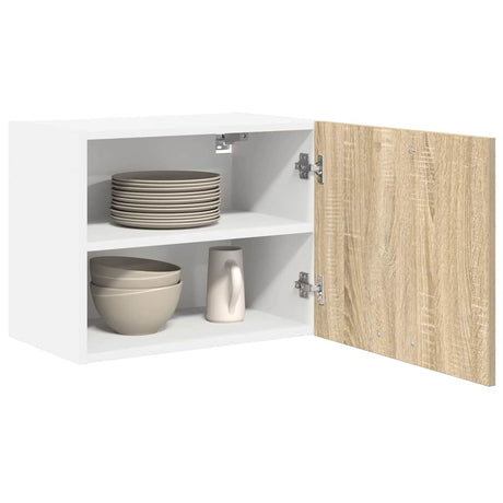 Vidaxl hangkast sonoma eik en wit 50 x 31 x 40 cm bewerkt hout