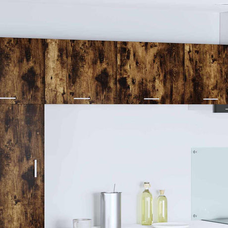 Vidaxl hangkast 2 st gerookte eik en wit bewerkt hout
