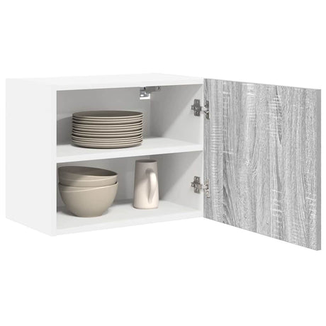 Vidaxl hangkast 2 st grijs sonoma en wit bewerkt hout