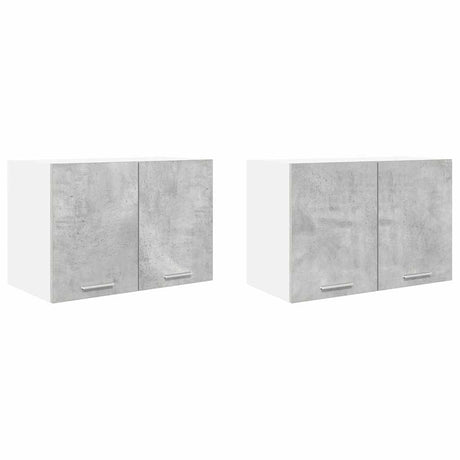 Vidaxl hangkast 2 st beton grijs en wit bewerkt hout