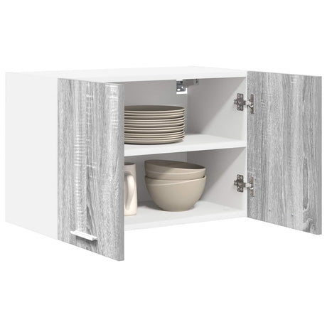 Vidaxl hangkast 2 st grijs sonoma en wit bewerkt hout