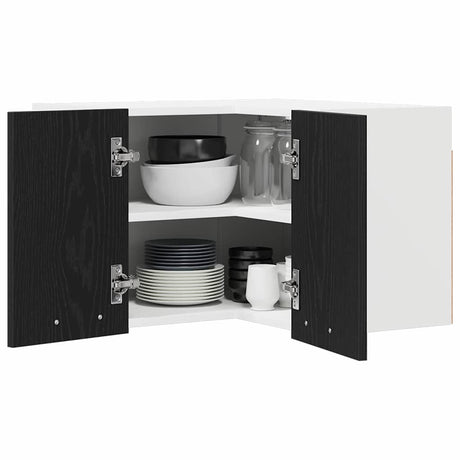 Vidaxl hangkast zwarte eik en wit 57 x 57 x 40 cm bewerkt hout