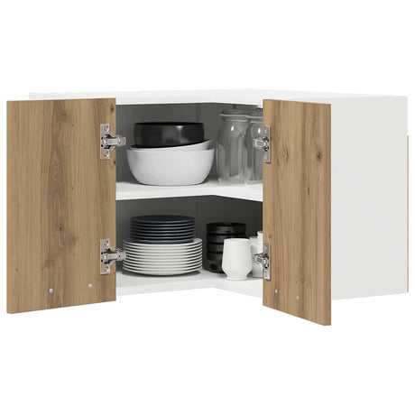 Vidaxl hangkast ambachtelijke eik en wit 57 x 57 x 40 cm bewerkt hout