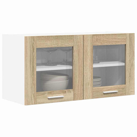 Vidaxl hangkast sonoma eik en wit 80 x 31 x 40 cm bewerkt hout