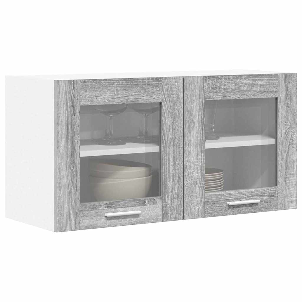 Vidaxl hangkast grijs sonoma en wit 80 x 31 x 40 cm bewerkt hout