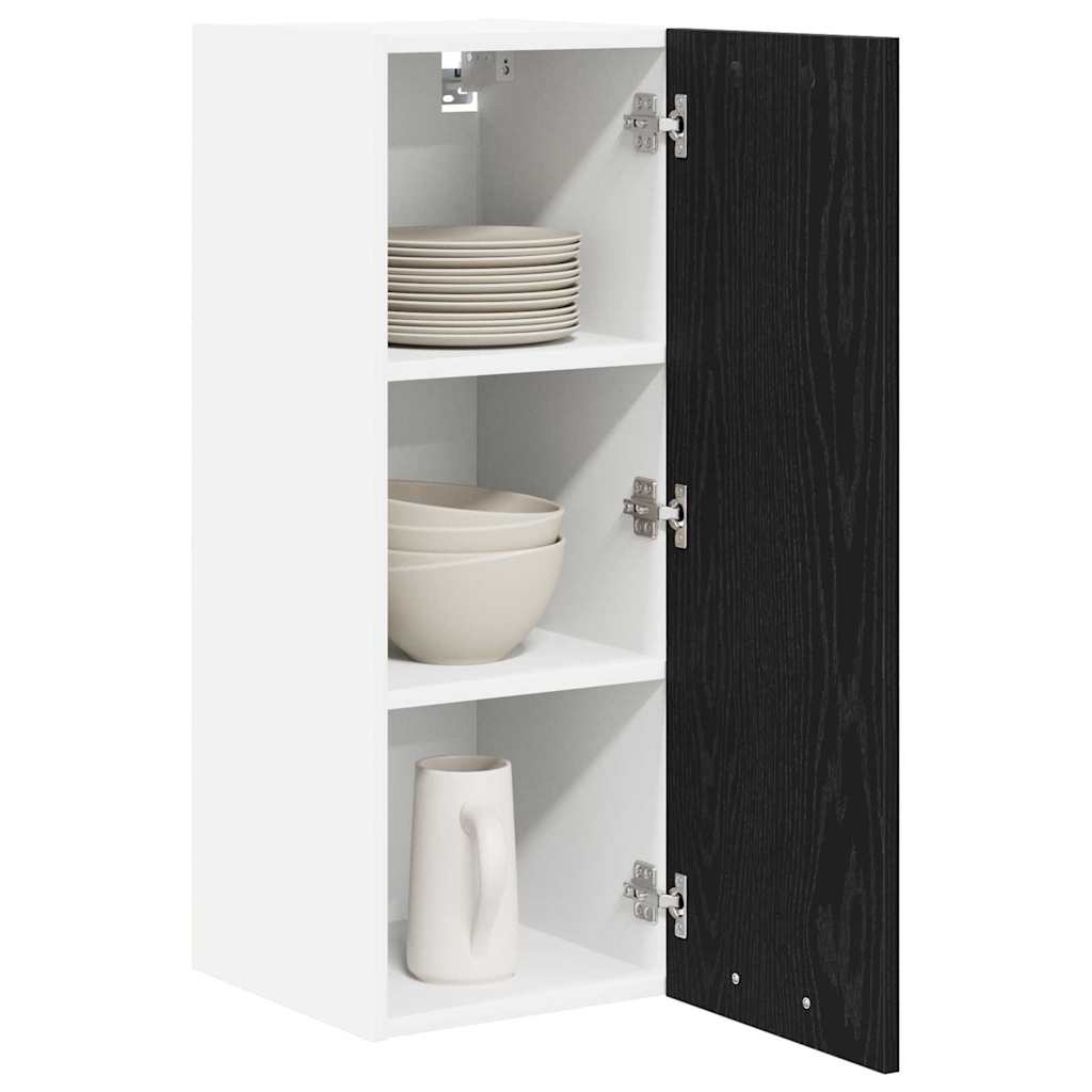 Vidaxl hangkast zwarte eik en wit 30 x 31 x 80 cm bewerkt hout