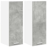 Vidaxl hangkast 2 st beton grijs en wit bewerkt hout