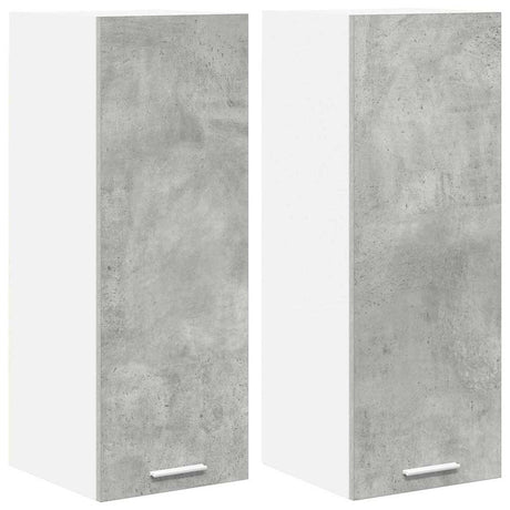Vidaxl hangkast 2 st beton grijs en wit bewerkt hout