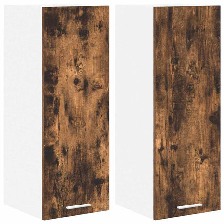 Vidaxl hangkast 2 st gerookte eik en wit bewerkt hout