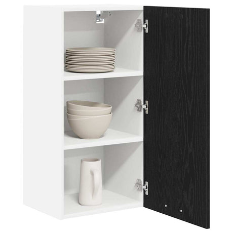Vidaxl hangkast zwarte eik en wit 40 x 31 x 80 cm bewerkt hout