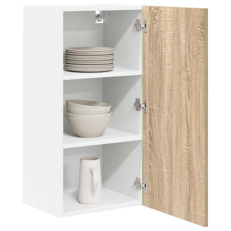 Vidaxl hangkast sonoma eik en wit 40 x 31 x 80 cm bewerkt hout