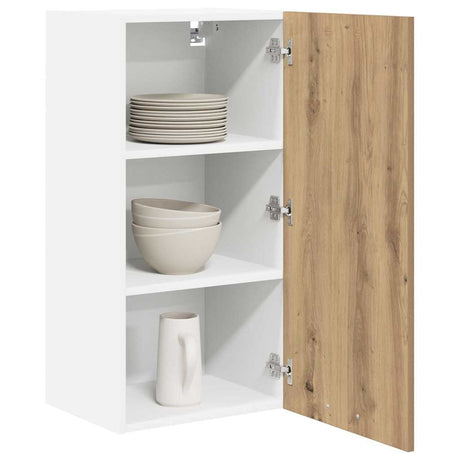 Vidaxl hangkast ambachtelijke eik en wit 40 x 31 x 80 cm bewerkt hout