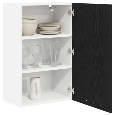 Vidaxl hangkast zwarte eik en wit 50 x 31 x 80 cm bewerkt hout