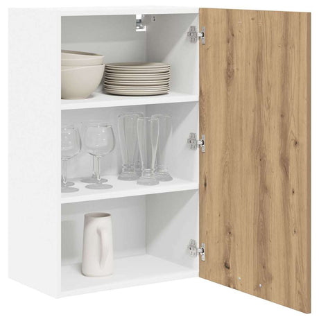Vidaxl hangkast ambachtelijke eik en wit 50 x 31 x 80 cm bewerkt hout
