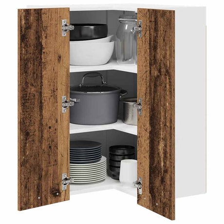 Vidaxl hangkast oude hout en wit 57 x 57 x 80 cm bewerkt hout