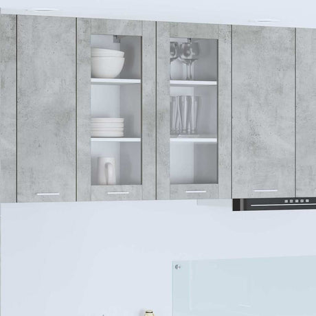 Vidaxl hangkast 2 st beton grijs bewerkt hout