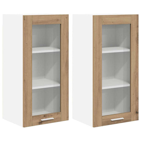 Vidaxl hangkast 2 st artisan eiken bewerkt hout