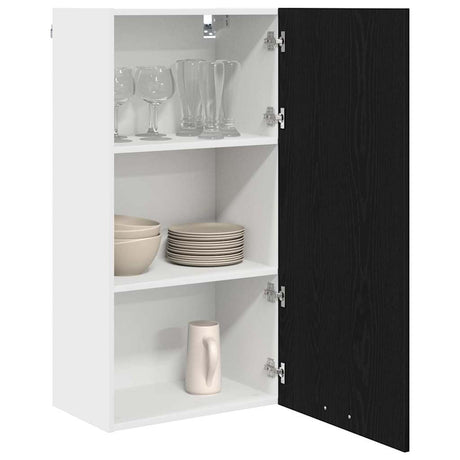 Vidaxl hangkast zwarte eik en wit 50 x 31 x 100 cm bewerkt hout