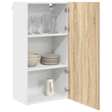 Vidaxl hangkast sonoma eik en wit 50 x 31 x 100 cm bewerkt hout