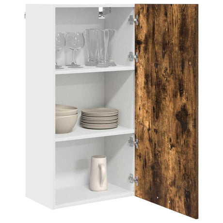 Vidaxl hangkast gerookte eik en wit 50 x 31 x 100 cm bewerkt hout