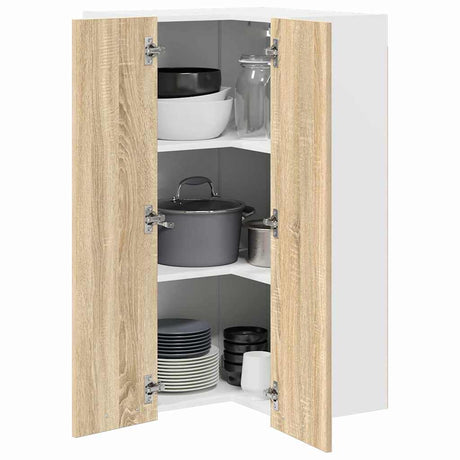 Vidaxl hangkast sonoma eik en wit 57 x 57 x 100 cm bewerkt hout