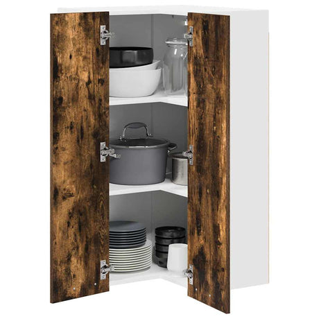 Vidaxl hangkast gerookte eik en wit 57 x 57 x 100 cm bewerkt hout