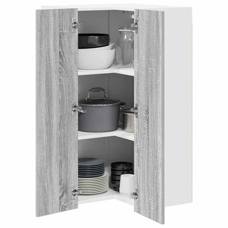Vidaxl hangkast grijs sonoma en wit 57 x 57 x 100 cm bewerkt hout