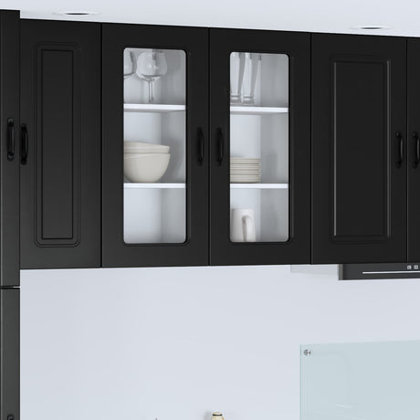 Vidaxl vaatwasserpaneel kalmar zwart 40 x 31 x 80 cm bewerkt hout