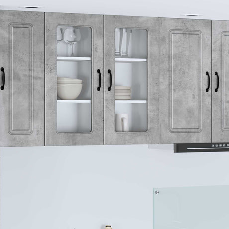 Vidaxl vaatwasserpaneel kalmar 2 st beton grijs bewerkt hout