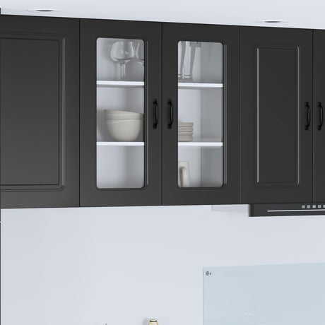 Vidaxl vaatwasserpaneel kalmar zwart 80 x 31 x 80 cm bewerkt hout