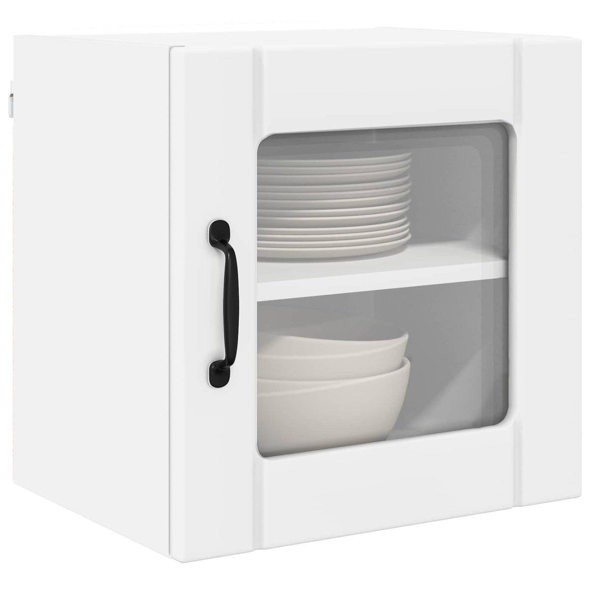Vidaxl wandglas cabinet lucca wit 40 x 31 x 40 cm bewerkt hout