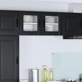 Vidaxl wandglas cabinet lucca 2 st zwart bewerkt hout