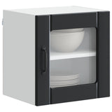 Vidaxl wandglas cabinet lucca 2 st zwart bewerkt hout
