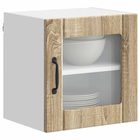 Vidaxl wandglas cabinet lucca sonoma eiken 40 x 31 x 40 cm