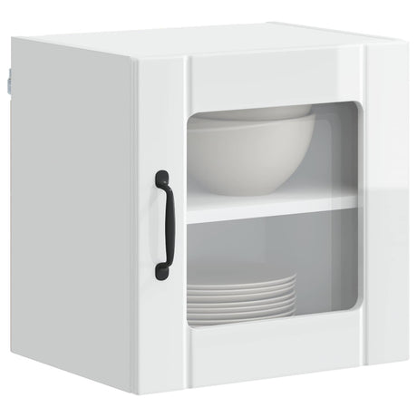 Vidaxl wandglas cabinet lucca hoogglans wit 40 x 31 x 40 cm