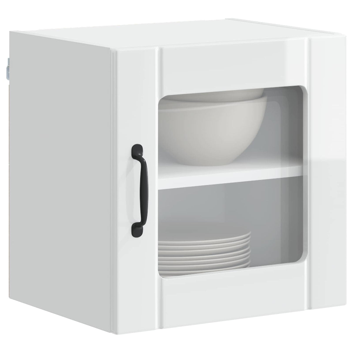 Vidaxl wandglas cabinet lucca 2 st hoogglans wit bewerkt hout